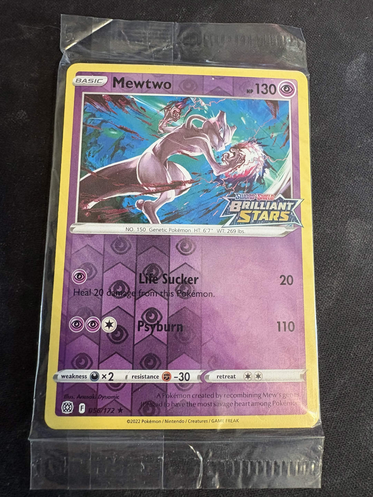 Pokémon TCG Mewtwo 056/172 Brilliant Stars Stamped Promo Card Sealed 2022