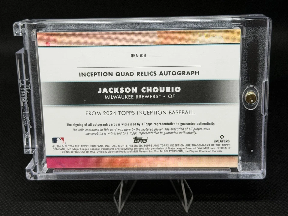 🔥 2024 Topps Inception Rookie parche cuádruple reliquia automático - Jackson Chourio 3/25 🔥 Foto 3 de 4