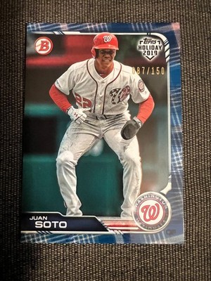 2019 Topps Holiday Bowman Washington Nationals Juan Soto 87/150 Blue #TH-JSO