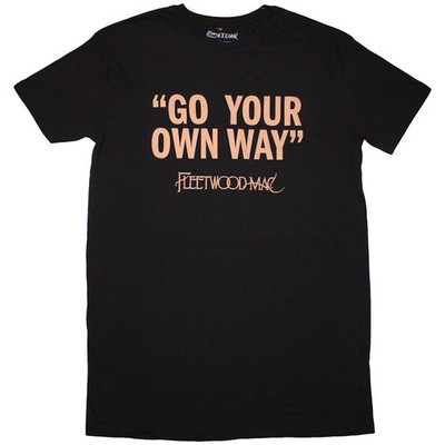 Fleetwood Mac Damen T-Shirt Kleid: Go Your Own Way (schwarz) OFFICIAL NEU