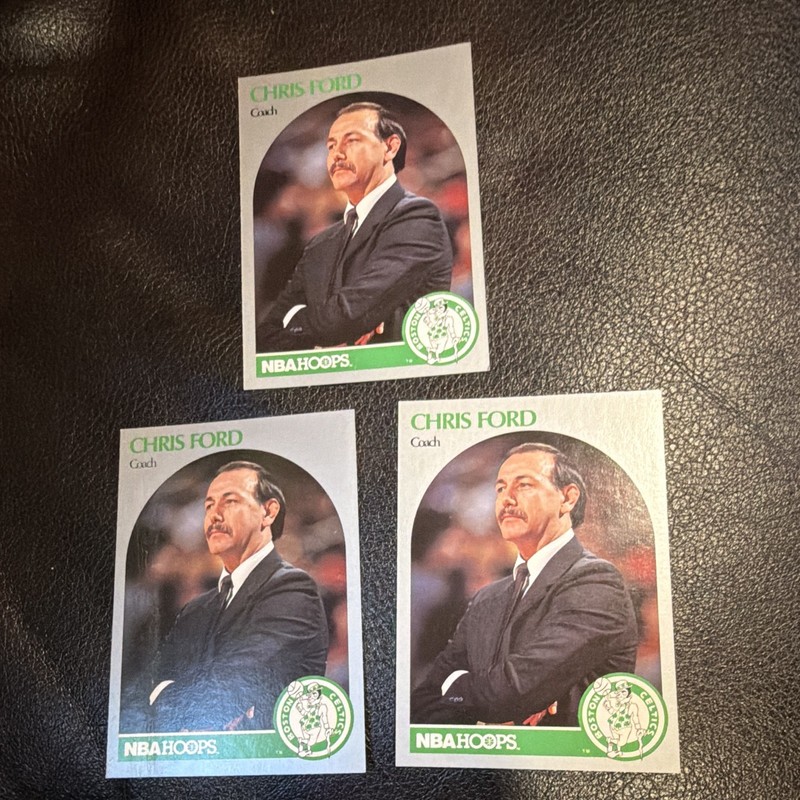 NBA Hoops Chris Ford Boston Celtics 1990-91 #306 3-Card Lot Basketball