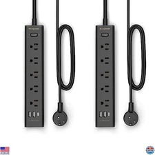 2 Pack Power Strip Surge Protector-5 Widely Spaced Outlets 3 USB Ports 1 USB C
