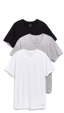 Calvin Klein Men's White/Black/Grey Cotton Classics 3-Pack Undershirts, Medium