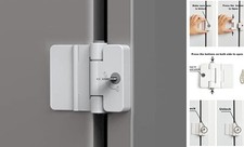 Pack Refrigerator Door Locks Double Button Adhesive Fridge Lock with Keys, 1