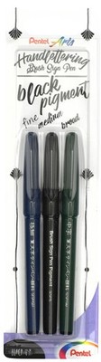 PentelArts Kalligrafiestift Sign Pen Brush schwarz 3er Set