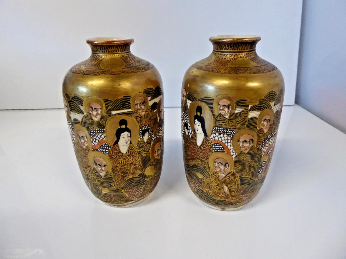 萨摩小花瓶日本古董花瓶| eBay