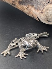 Miniatur Frosch Figur Silber 800 vintage alt durchbrochen Tier