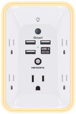 Outlet Extender with Night Light, Multi Plug Outlet, USB Wall Charger Surge Pro