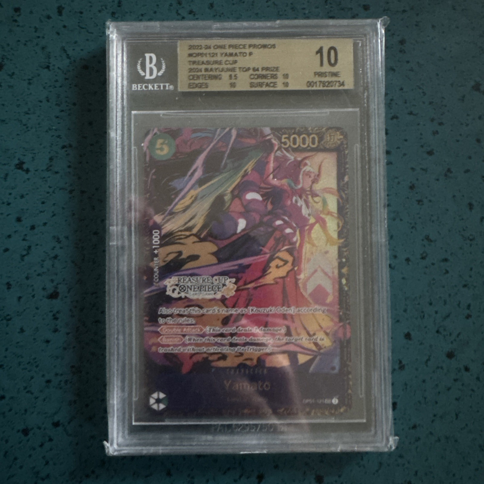 Yamato (Treasure Cup) OP01-121 One Piece Promotion Cards Foil BGS 10 Top 64