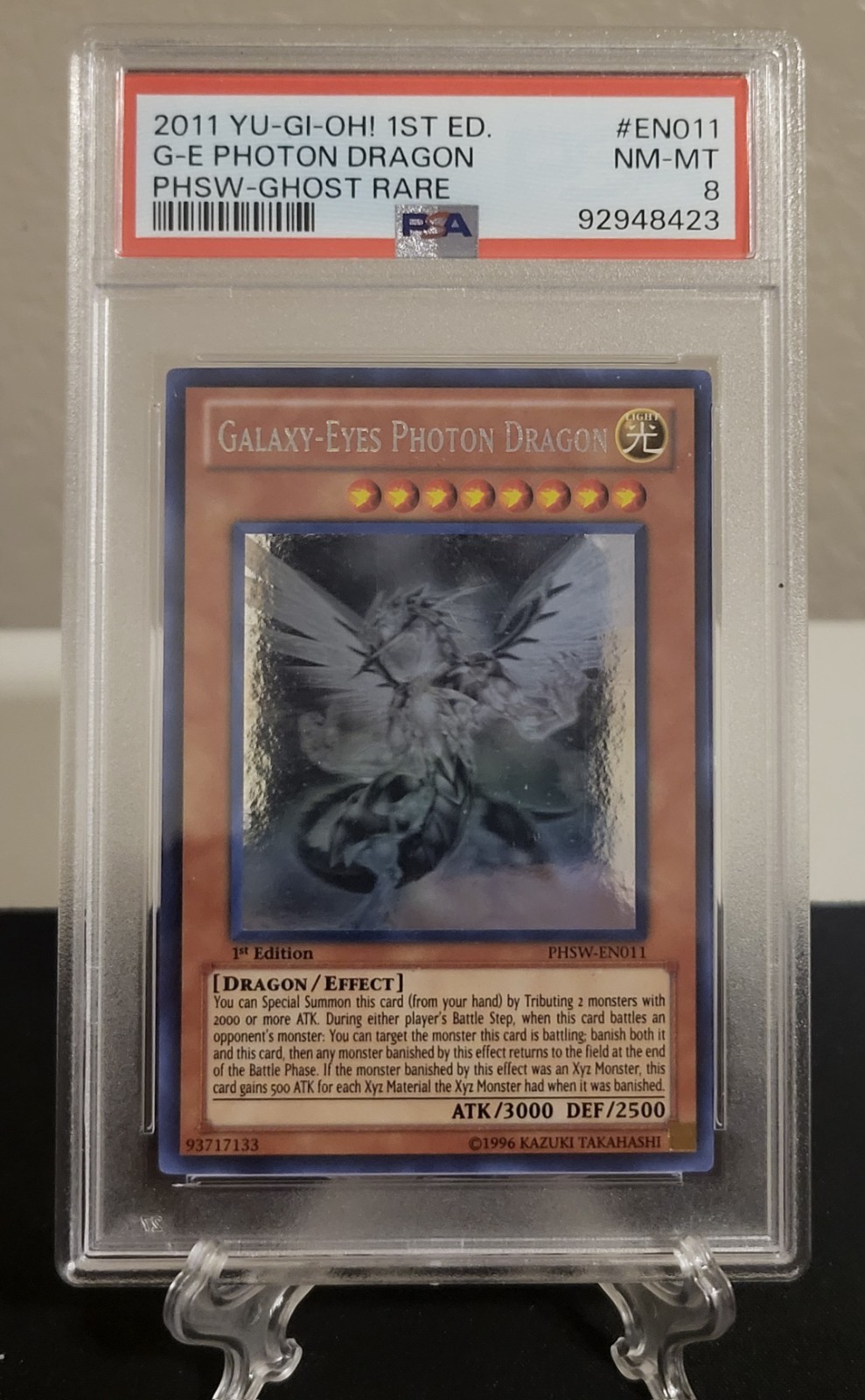 Yugioh Galaxy-Eyes Photon Dragon 2011 PHSW-EN011 Ghost Rare 1st Edition PSA 8