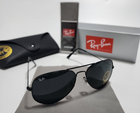 Ray-Ban RB3025 Aviator Pilot Sunglasses Black Frame Glass Gray Lens 58mm