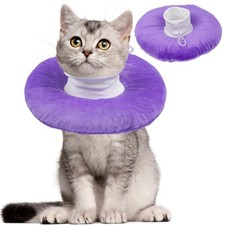Lightweight Soft Cat Cone After Surgery, Adjustable Donut Collar with Drawstr...