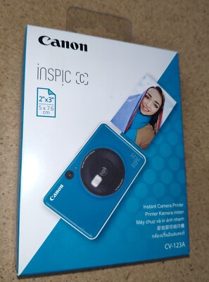 Canon Inspic C Seaside Blue Instant Digital Camera FOR PARTS NEEDS  BATTERY Australia