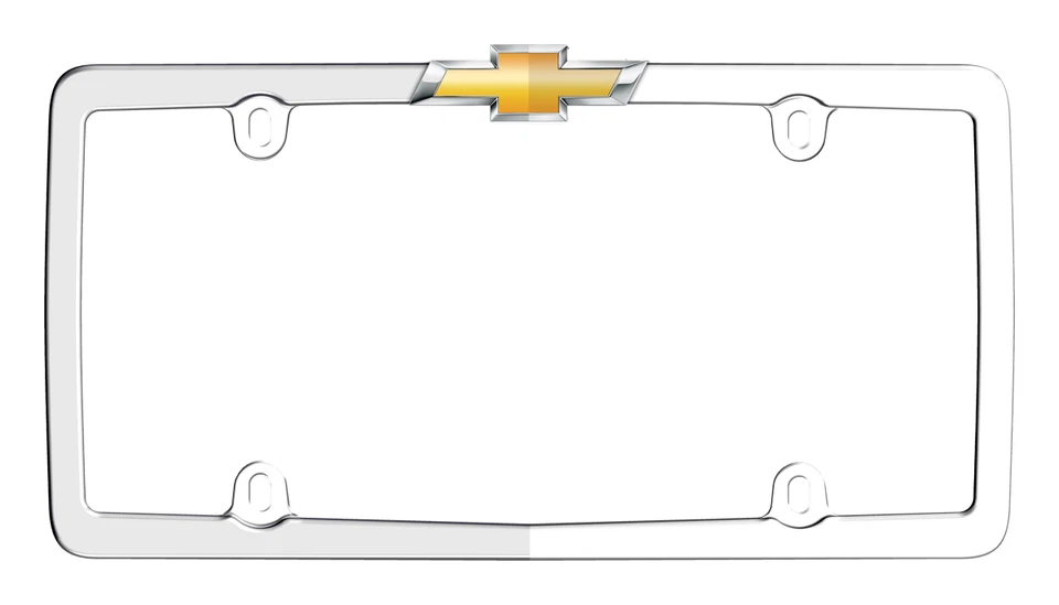 Marco de etiqueta de matrícula cromado con logotipo de pajarita Chevrolet Chevy para auto auto camión  Foto 2 de 2