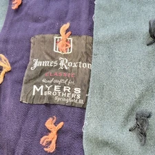 Antique Primative Hand Tied Quilt James Roxton Fabrics Patch Various Fabric Read