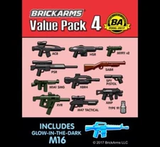 BrickArms 13 Piece Value Pack Vs 4 Weapons for Plastic Construction Minifigs NEW