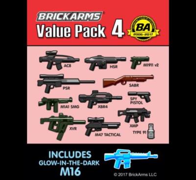 BrickArms 13 Piece Value Pack Vs 4 Weapons for Plastic Construction Figures NEW