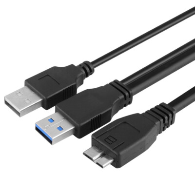 USB 3.0 A Male to Micro USB 3 Y Cable With USB Power Connect For 2.5 Mobile HDD