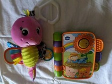 2x TALKING VTECH First Storytime Rhymes  + Playgro SEAHORSE Soft BABY TOYS LOT  