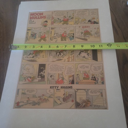 Rare VTG 1931 Moon Mullins Colored Matted Comic Strip Signed By Frank Willard - Picture 5 of 6