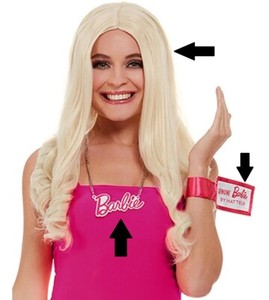 Mesdames Licence Officielle BARBIE robe fantaisie Kit Perruque Par