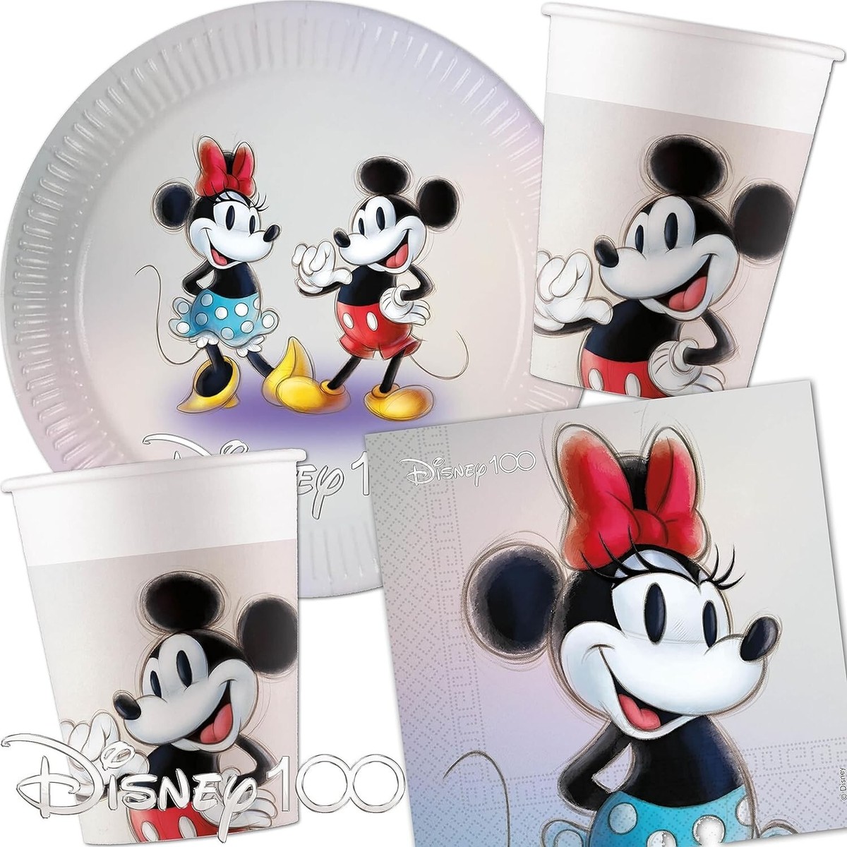 Amscan Minnie Maus Servietten – 20 Stück, 33x33 Cm, Buntes Design Für Kindergeburtstag