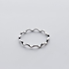 Thin Wave Eternity Stackable Ring .925 Sterling Silver Thumb Band A3157