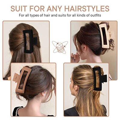 4 Pack 5 Inch Extra Large Claw Clips for Thick Hair, Matte  display picture 1
