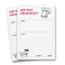 Rezept-Block im 2er Set 50 DIN A4 Rezept-Blä...