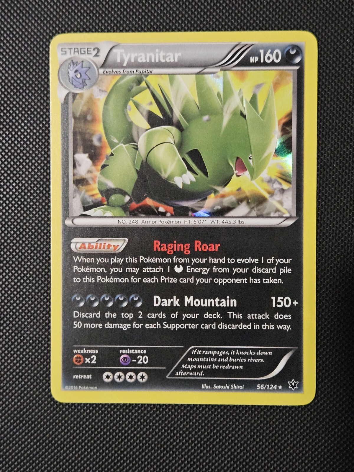 Pokémon TCG Tyranitar Fates Collide 56/124 Holo Holo Rare NM