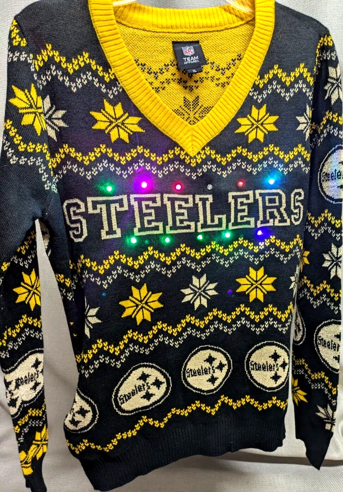 FOCO NFL Team Apparel Women's Light Up Bluetooth Speaker Steelers Sweater - Image 4 of 4