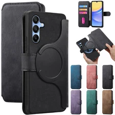 For Samsung A15 A25 A35 A14 A13 A53 A54 Leather Detachable Mag-Safe Wallet Case