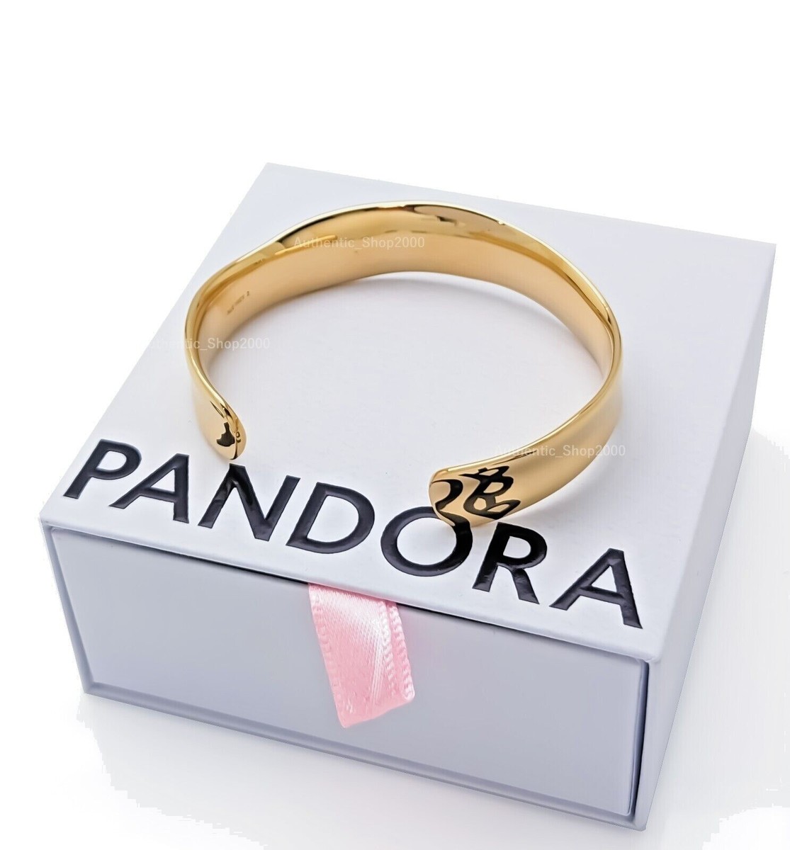 アクセサリー Pandora Open Bangle Pandora Open Bangle In Pandora Rose With Silicone Stoppers