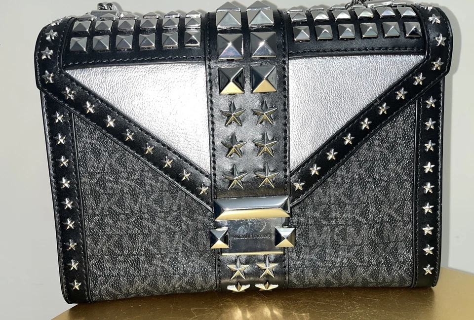 Bolso de Mano Michael Kors Whitney Estrella Tachonado Adornado Cadena Convertible