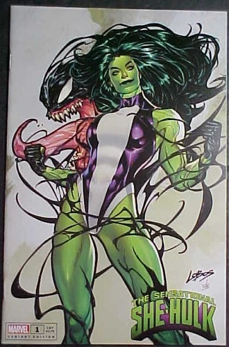 THE SENSATIONAL SHE-HULK #1! LOBOS EXLUSIVE TD VARIANT! NM- 2023 MARVEL COMICS