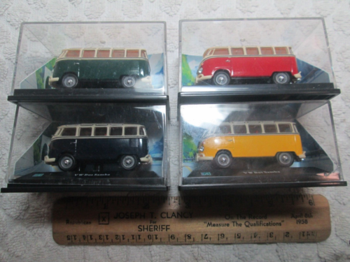 Lot of 4 2002 Cararama, VW Samba Buses 1:64 nos - Picture 1 of 7
