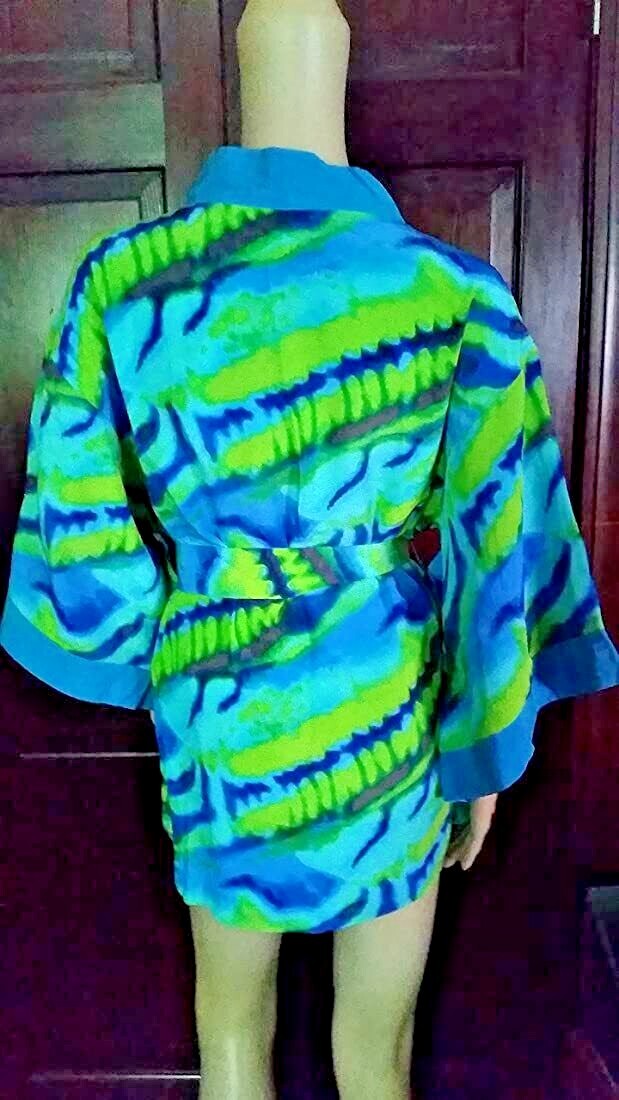 100% Silk Womens Short Robe Kimono Great Barrier Reef NWT Free Shipping ...