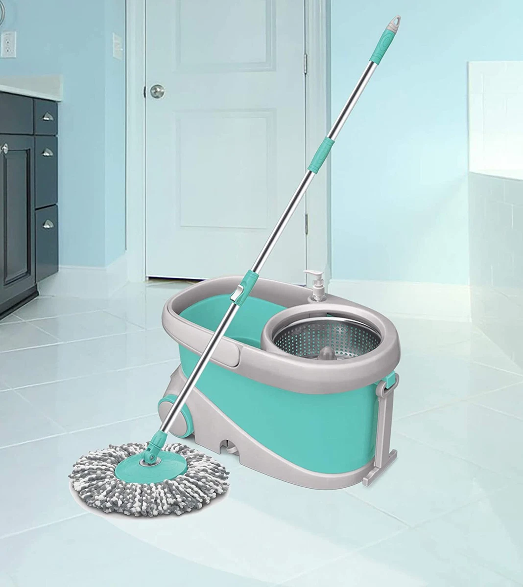 Spotzero by Milton Prime Spin Mop with Big Wheels and Stainless Steel Wringer