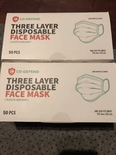 Two boxes￼[50 Each] 3-Ply Disposable Face Mask Non Medical Grade