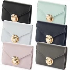 Small Wallet for Women Bifold Leather Mini Purse Credit Card Holder Short Wallet