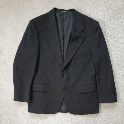 Club Room Camel Hair Suit Jacket Mens 21'' Shoulder 46'' Chest 32 Long Charcoal