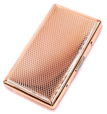 rose gold cigarette case Retro Cigarette Case Double Sided King & 100s Etched Rose Gold Color  4x2inch