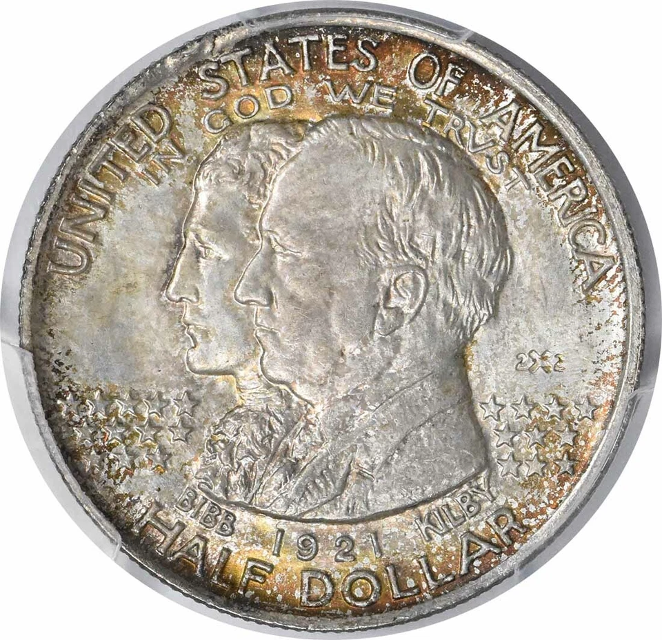 Alabama 2x2 Commemorative Silver Half Dollar 1921 MS66 PCGS - Image 3 of 4