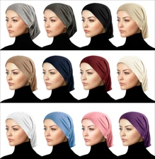 Lot of 12 JUNIOR SIZE COTTON Under-scarf Hijab Tube Caps Women Inner Hijab cap