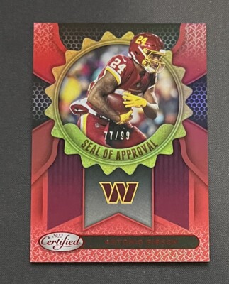 2022 Panini Certified Antonio Gibson  /99 Seal Of Approval Washington Commanders