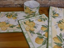 Sander Gobelin Deckchen Tischset Tischläufer Basket Lemon Zitrone  Größenwahl