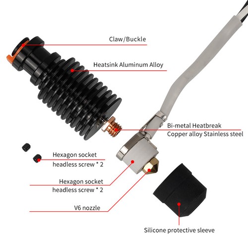 Rampen CHC V6 Hotend Kit Keramik Heizung Kern M6 Glattes Gewinde für Ender CR10 - Bild 4 von 8