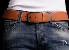 Mens Belts 100% Leather Belt Men Cowboy Casual Dress Work for 30”-60” Waist