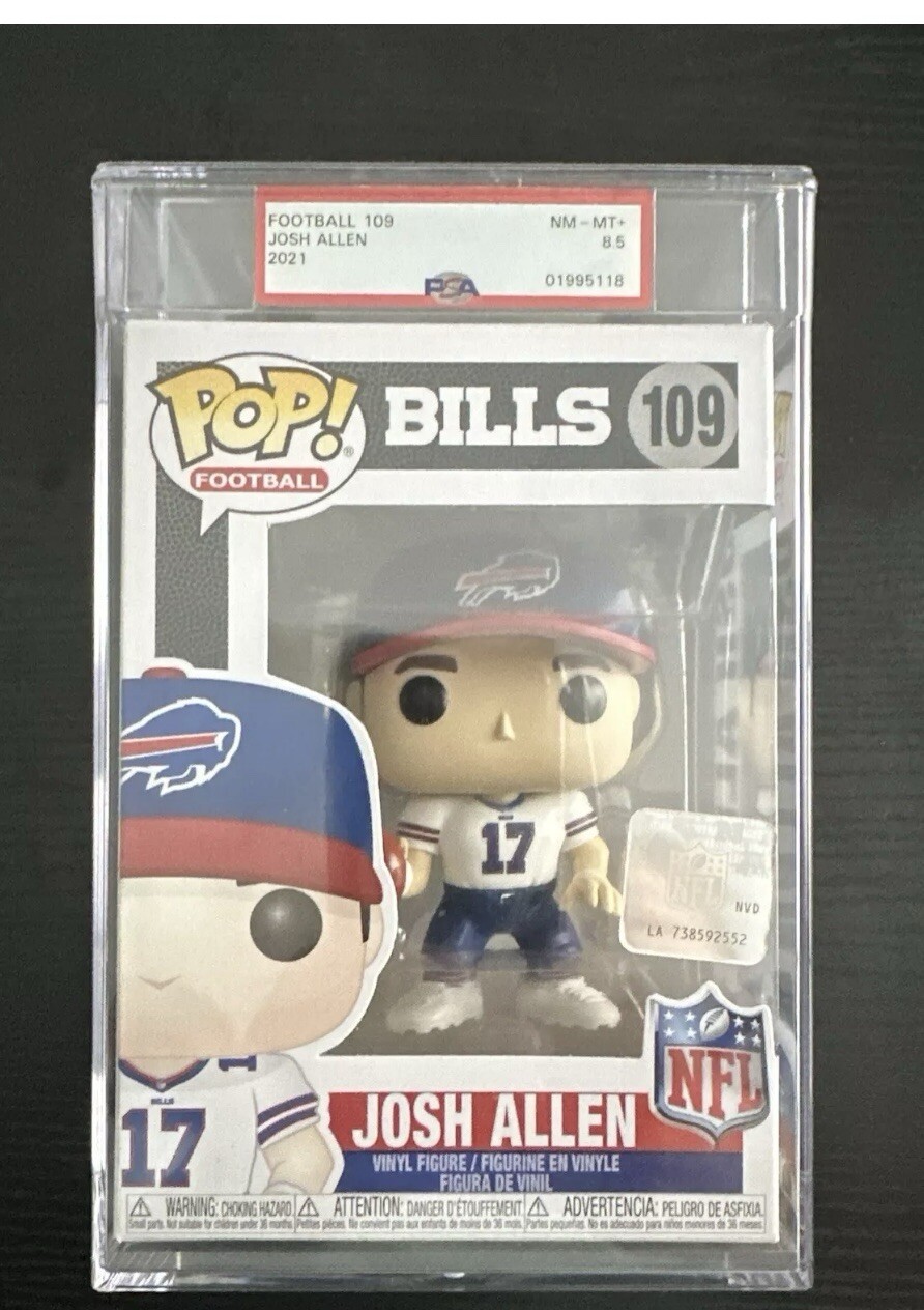 JOSH ALLEN FOOTBALL 2021 FUNKO POP #109-PSA GRADED NM-MT+8.5-RARE-ROOKIE