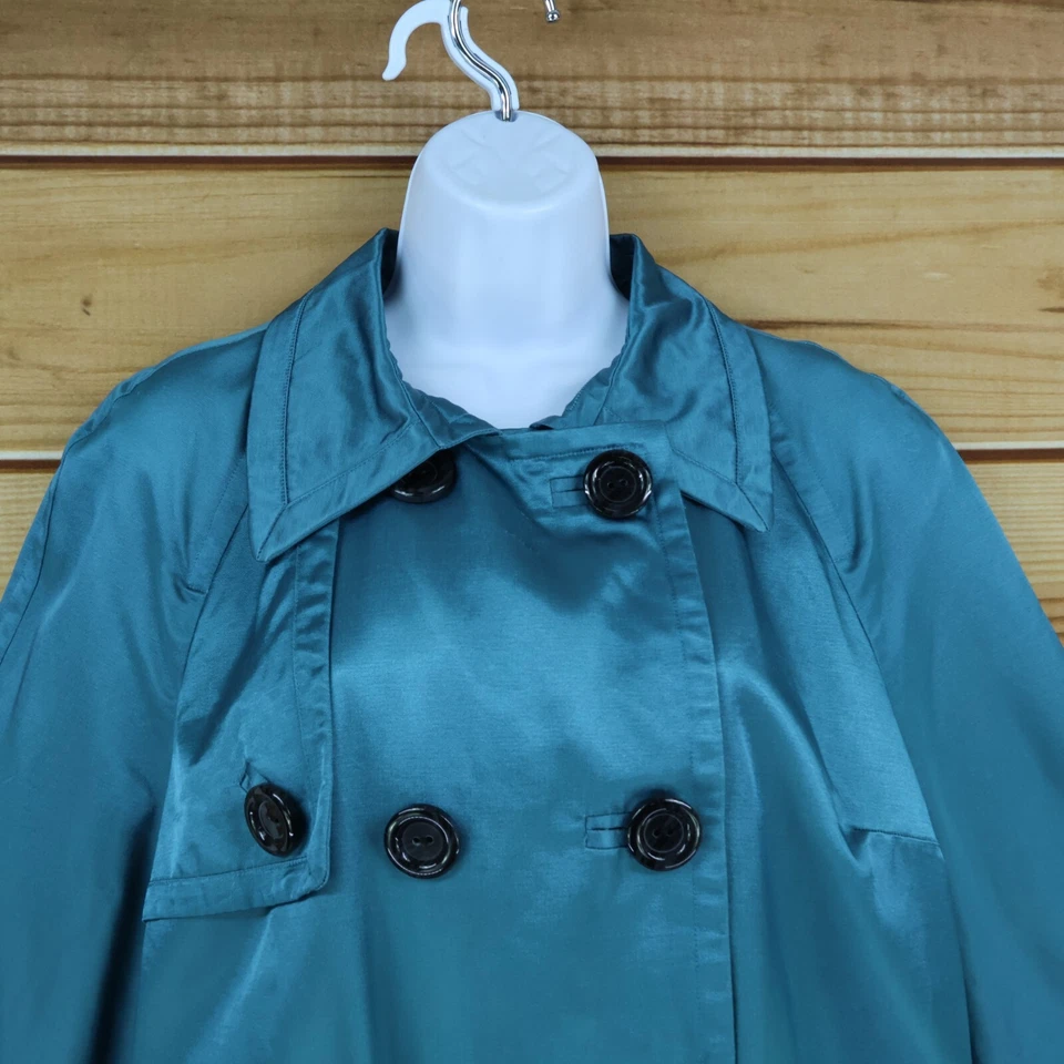 Emma James Jacket Womens Size 14 Shimmering Blue-Green Collared Buttons Pockets - Image 4 of 4